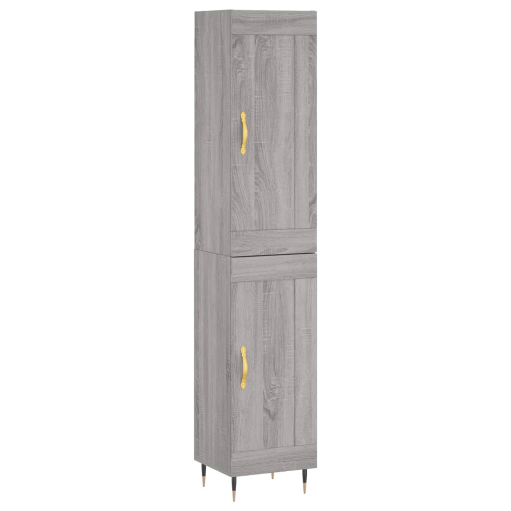 vidaXL Credenza Grigio Sonoma 34,5x34x180 cm in Legno Multistrato