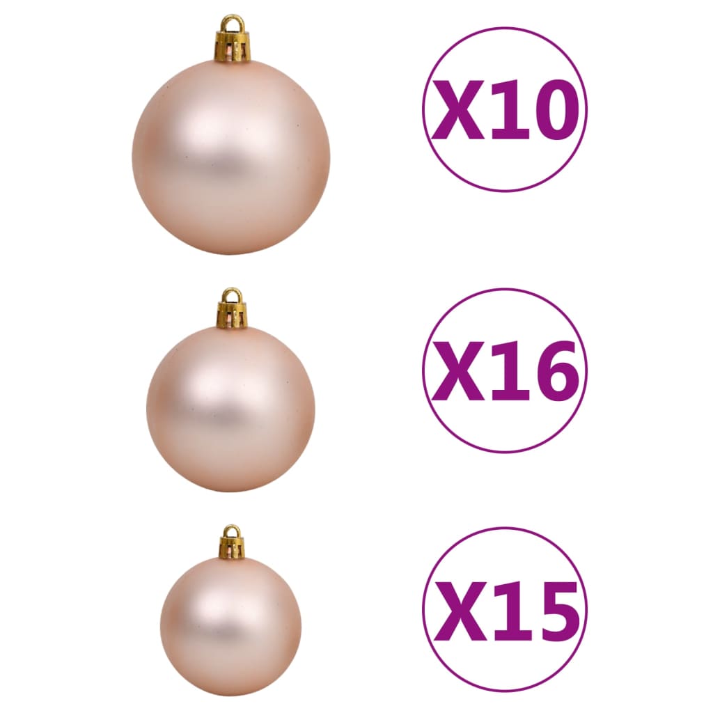 vidaXL Albero di Natale Preilluminato con Palline e Pigne 210 cm