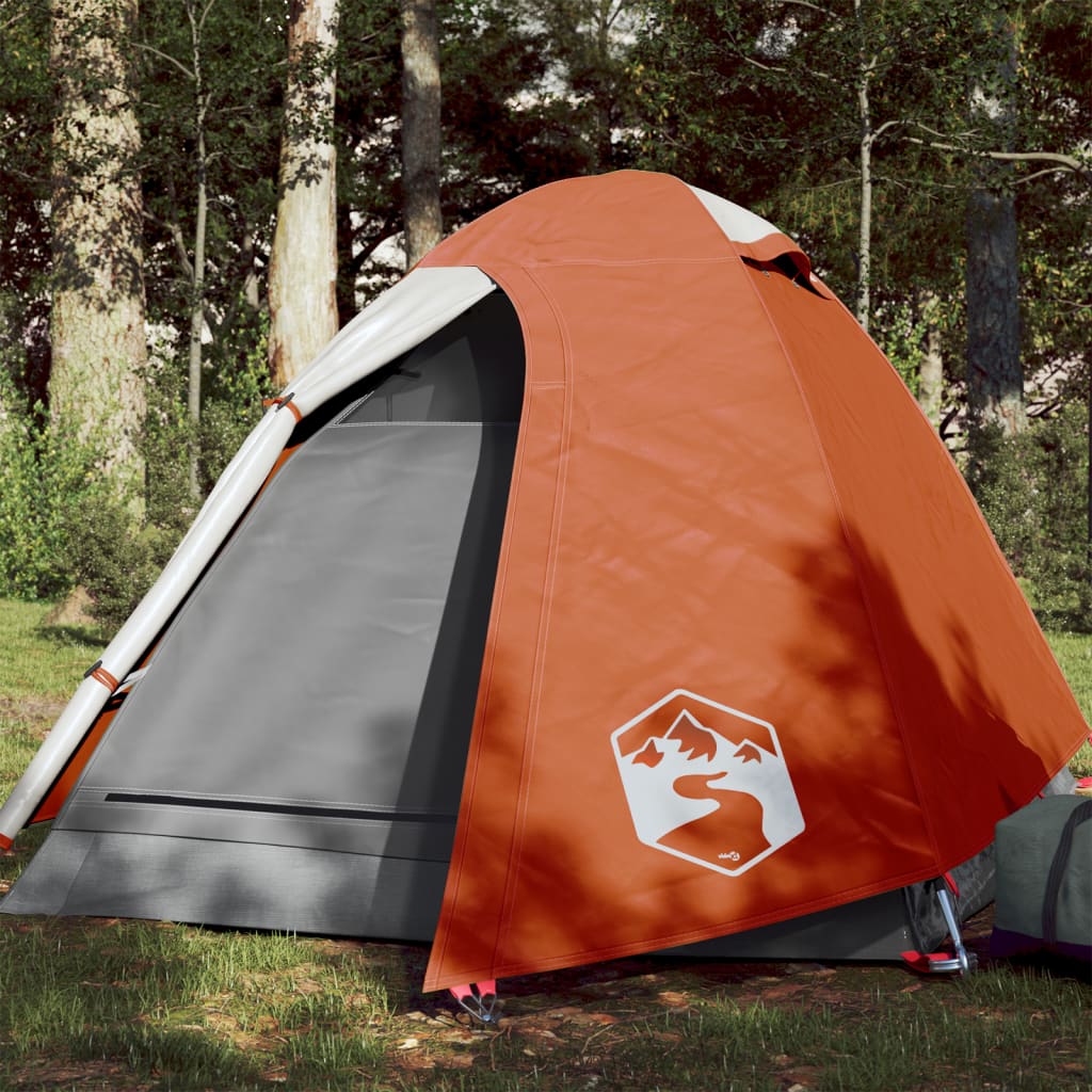 vidaXL Tenda da Campeggio a Cupola 2 Persone Arancione Impermeabile