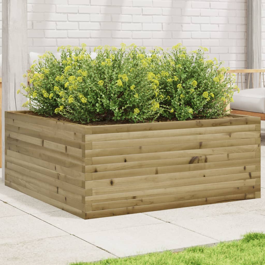 vidaXL Fioriera da Giardino 110x110x46 cm in Legno di Pino Impregnato