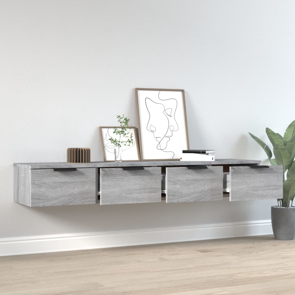 vidaXL Mobili Pensili 2 pz Grigio Sonoma 68x30x20 cm Legno Multistrato