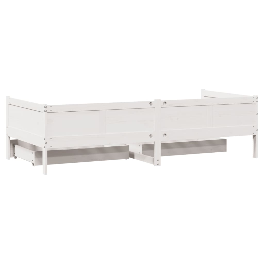 vidaXL Dormeuse con Cassetti Bianco 90x190 cm Legno Massello di Pino