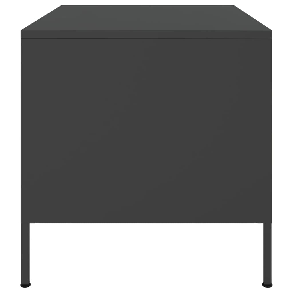 vidaXL Tavolino da Salotto Nero 68x50x50,5 cm in Acciaio