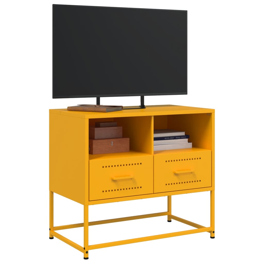 vidaXL Mobile TV Giallo Senape 68x39x60,5 cm in Acciaio