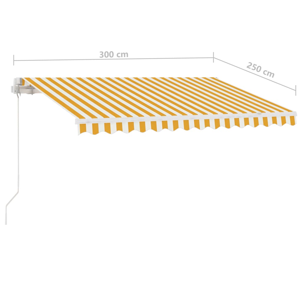 vidaXL Tenda da Sole Manuale Autoportante 300x250 cm Gialla/Bianca