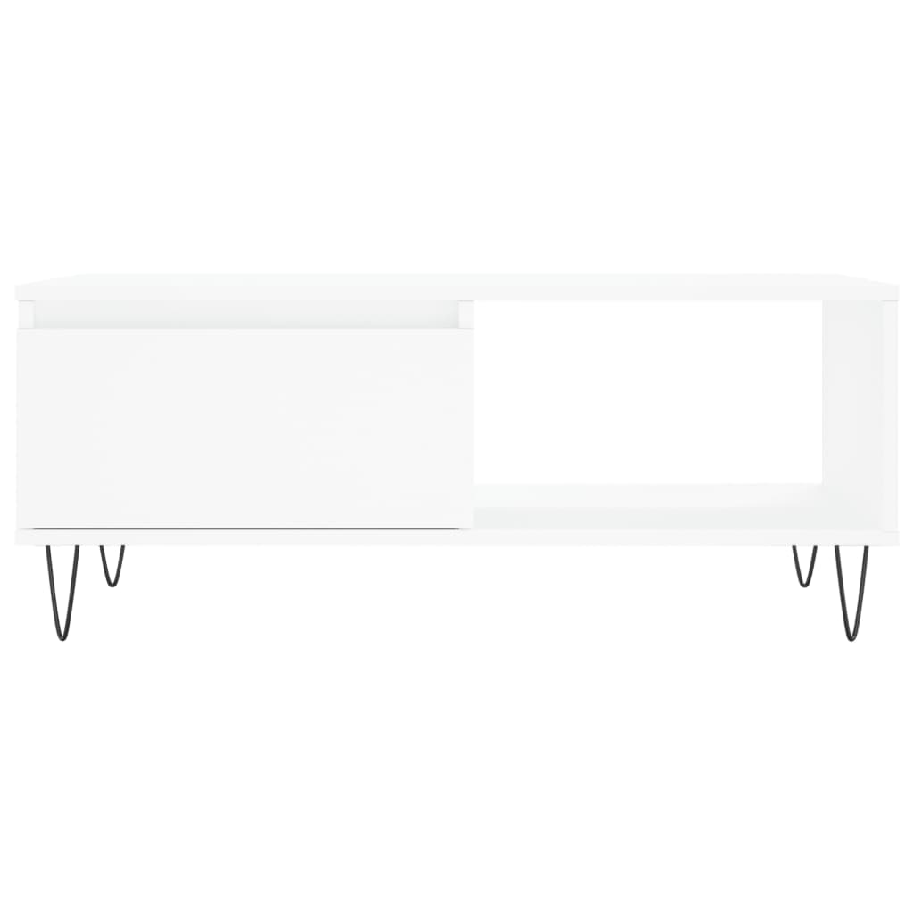 vidaXL Tavolino da Salotto Bianco 90x50x36,5 cm in Legno Multistrato