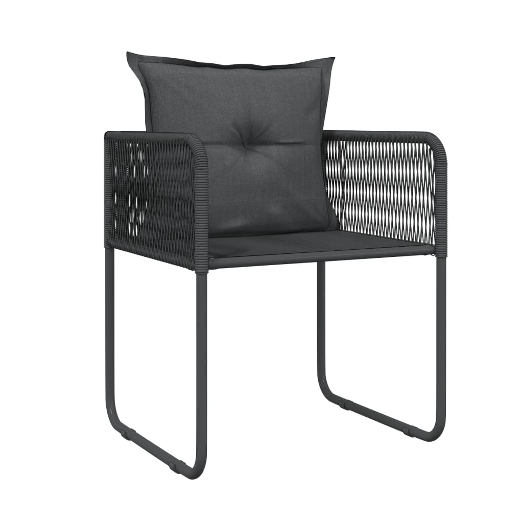 vidaXL Set da Pranzo da Giardino 9 pz Nero