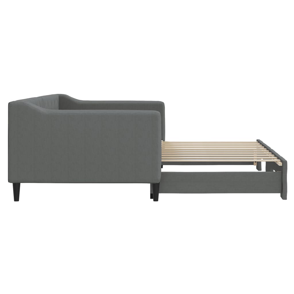 vidaXL Divano Letto con Letto Estraibile Grigio Scuro 90x190cm Tessuto