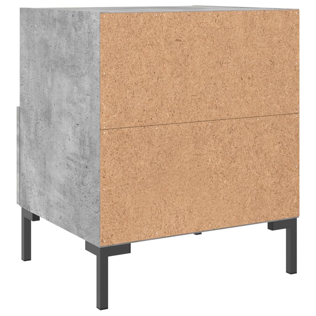 vidaXL Comodini 2 pz Grigio Cemento 40x35x47,5 cm in Legno Multistrato