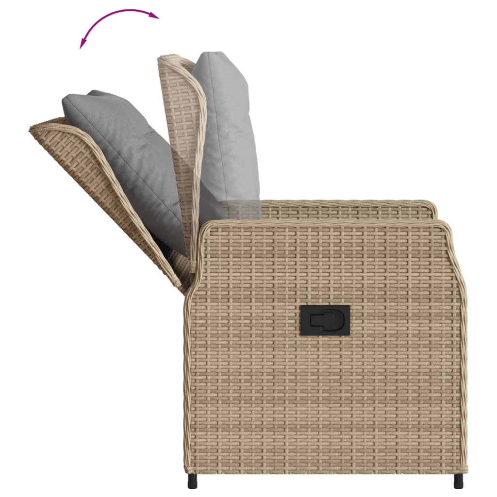 vidaXL Set da Pranzo da Giardino 5 pz con Cuscini Beige in Polyrattan