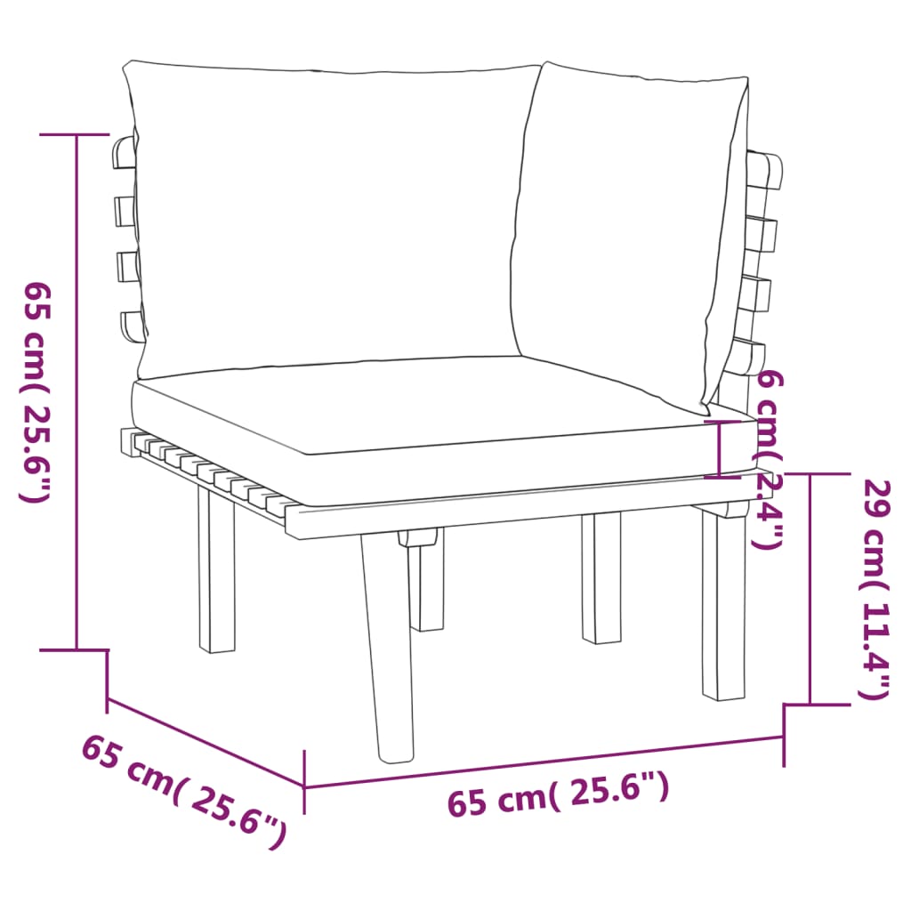 vidaXL Set Divani da Giardino 4 pz con Cuscini in Massello di Acacia