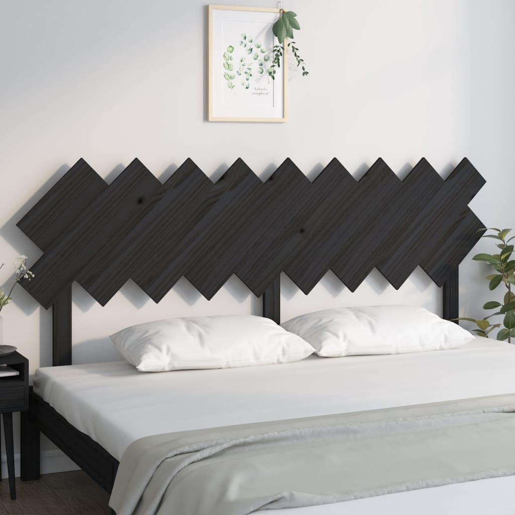 vidaXL Testiera per Letto Nera 178x3x80,5 cm in Legno Massello di Pino