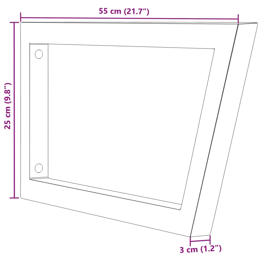 vidaXL Reggimensole per Lavabo 2 pz Bianche Trapezio in Acciaio