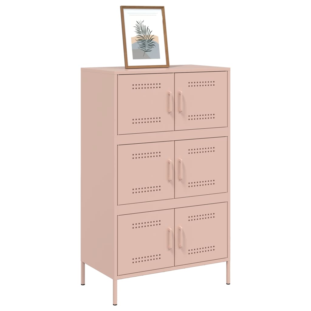 vidaXL Credenza Rosa 68x39x113 cm in Acciaio