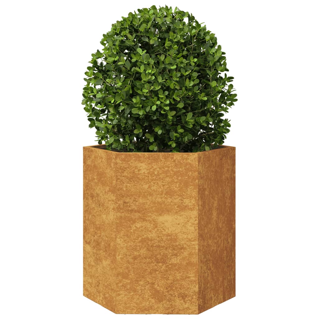 vidaXL Fioriera da Giardino Esagono 46x40x45 cm in Acciaio Zincato