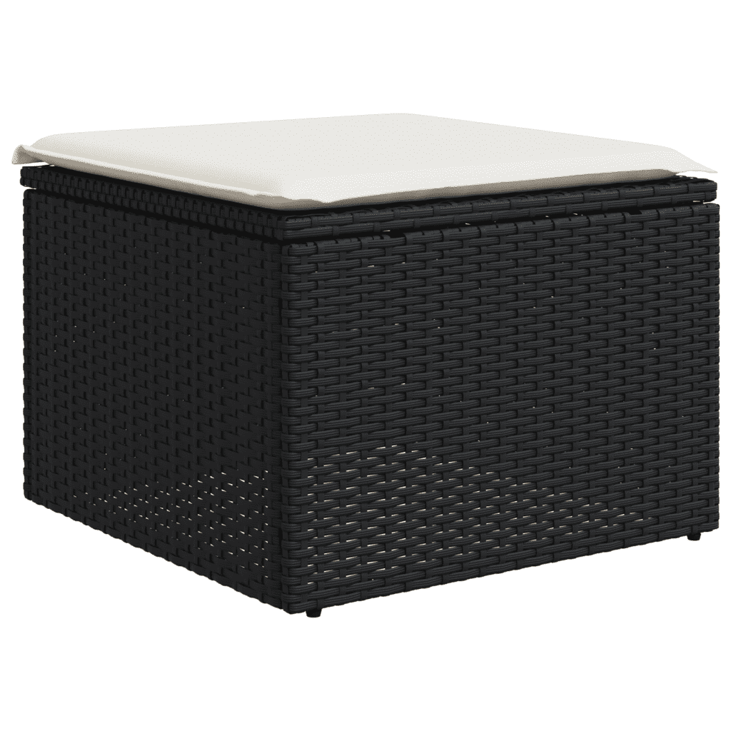 vidaXL Set Divani da Giardino 10pz con Cuscini in Polyrattan Nero