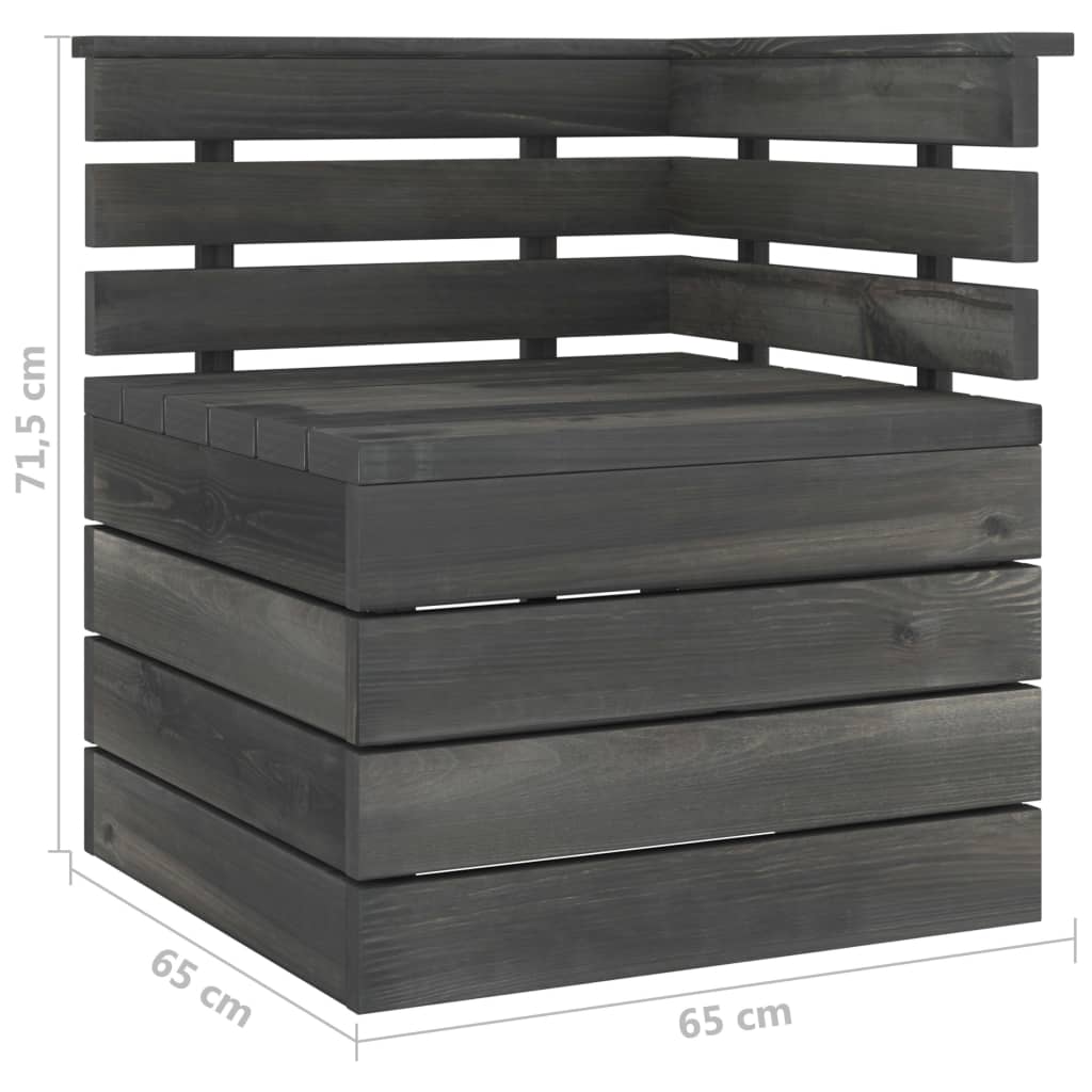 vidaXL Set Divani da Giardino su Pallet 6 pz Legno Pino Grigio Scuro