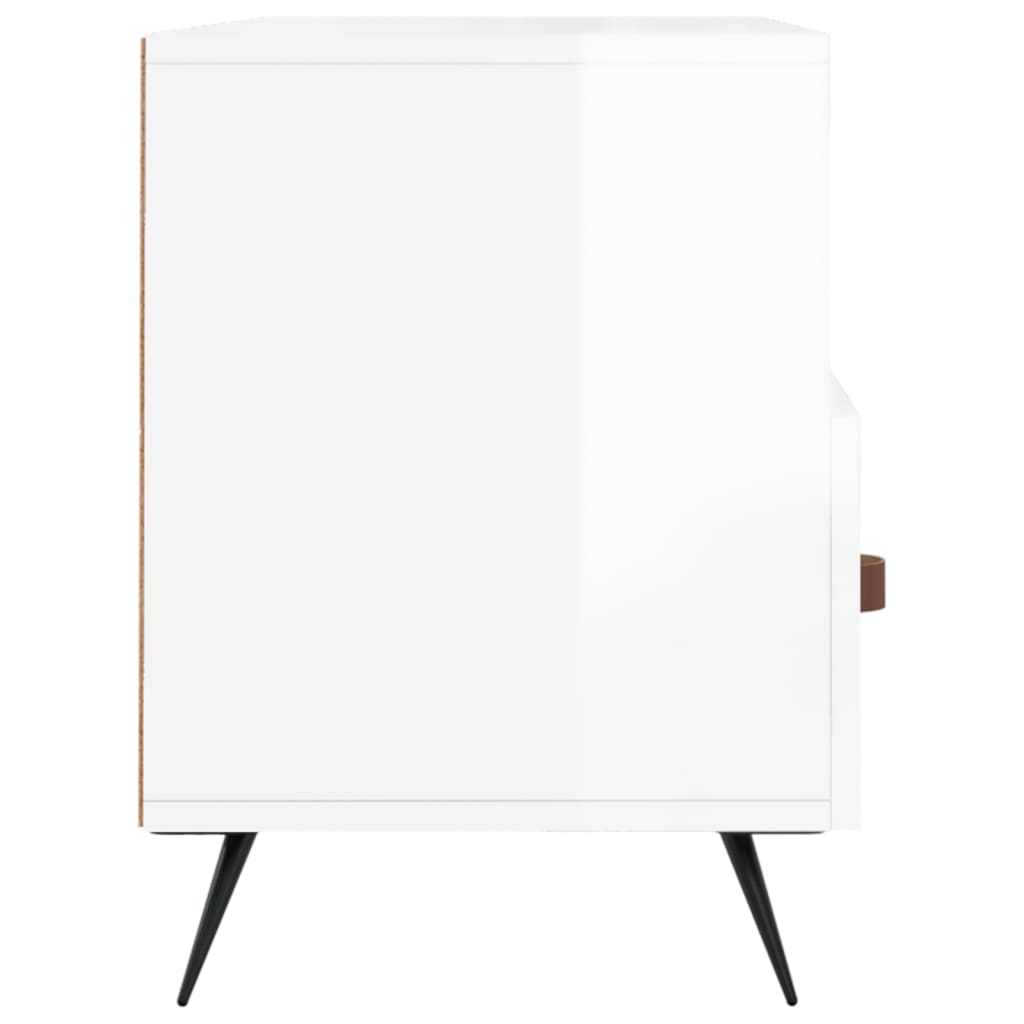 vidaXL Mobile Porta TV Bianco Lucido 102x36x50 cm in Legno Multistrato