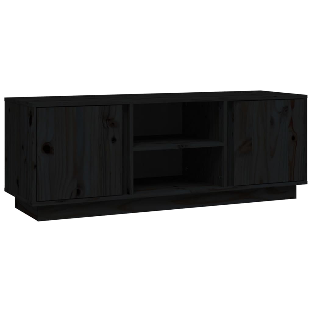 vidaXL Mobile Porta TV Nera 110x35x40,5 cm in Legno Massello di Pino