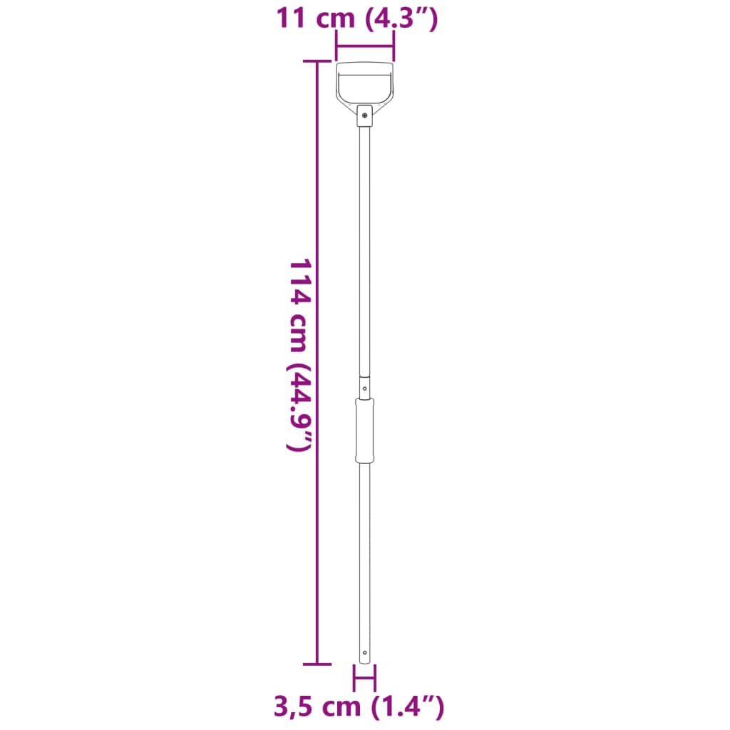 vidaXL Manico per Forcone Ø11x114 cm Argento in Acciaio