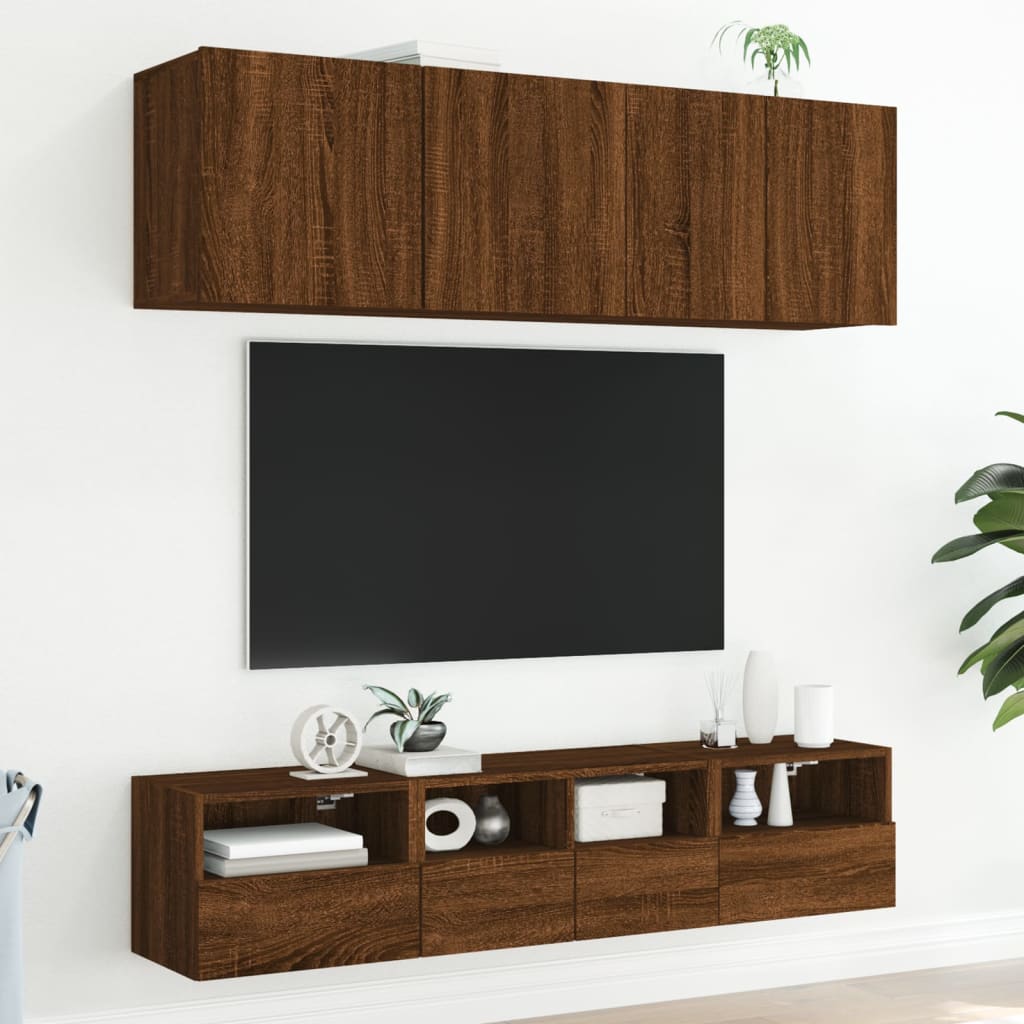 vidaXL Mobile TV a Parete Rovere Marrone 40x30x30 cm Legno Multistrato