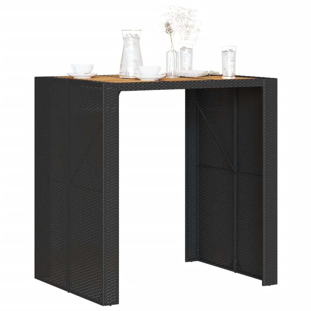 vidaXL Tavolo Bar da Giardino Piano in Acacia 105x80x110 cm Polyrattan