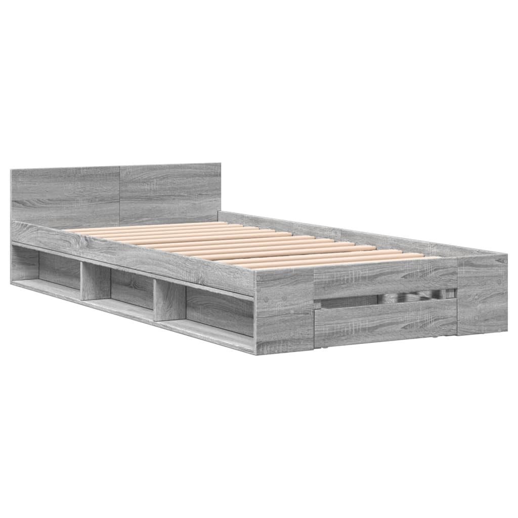 vidaXL Giroletto Cassetto Grigio Sonoma 100x200 cm Legno Multistrato