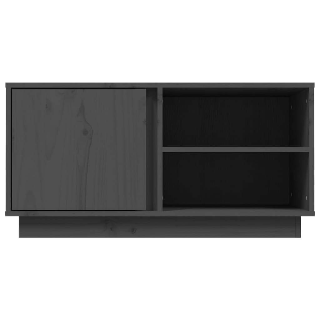 vidaXL Mobile Porta TV Grigio 80x35x40,5 cm in Legno Massello di Pino