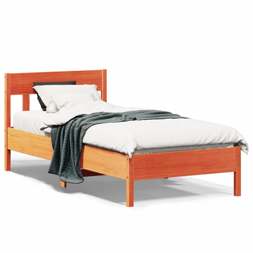 vidaXL Letto senza Materasso Marrone Cera 100x200 cm in Legno di Pino