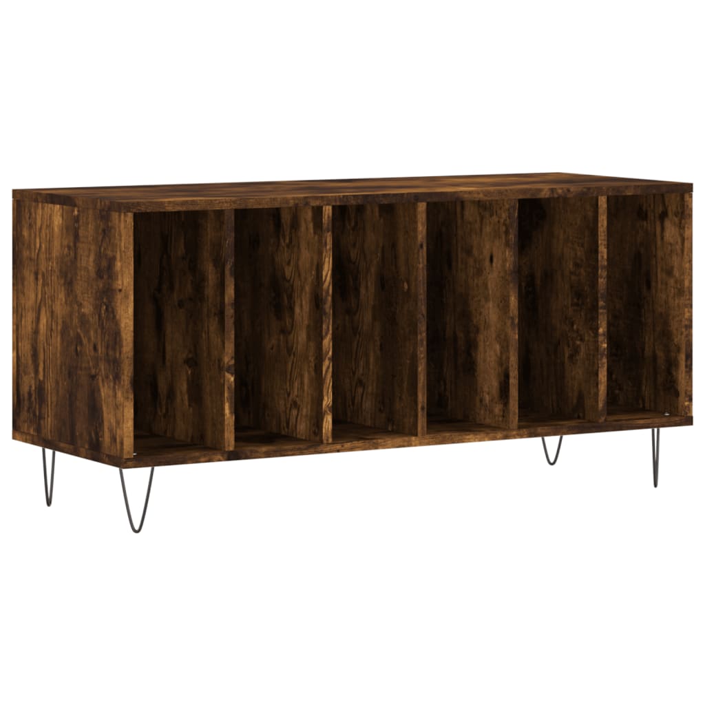 vidaXL Mobile Porta Dischi Rovere Fumo 100x38x48 cm Legno Multistrato