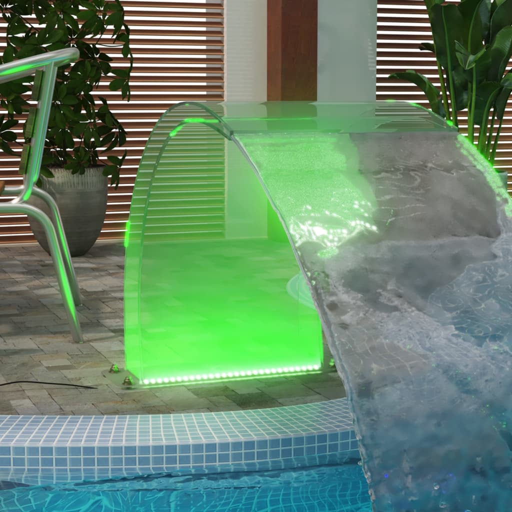 vidaXL Set Fontana da Piscina con Connettore e LED RGB Acrilico 50 cm