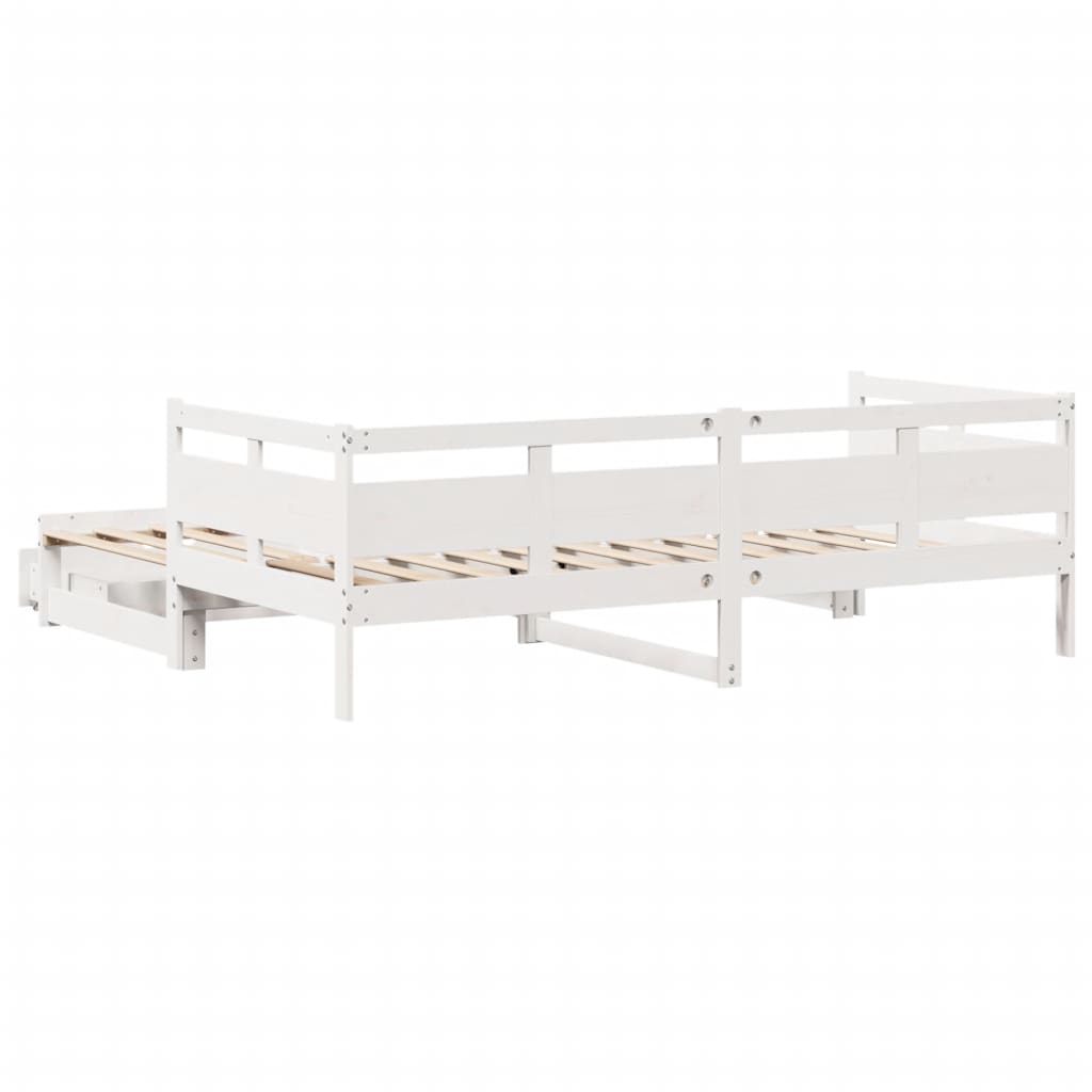 vidaXL Dormeuse Letto Estraibile e Cassetti Bianca 80x200cm Legno Pino