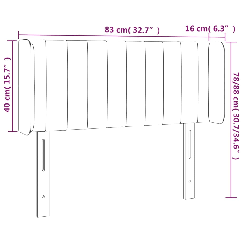 vidaXL Testiera a LED Blu 83x16x78/88 cm in Tessuto