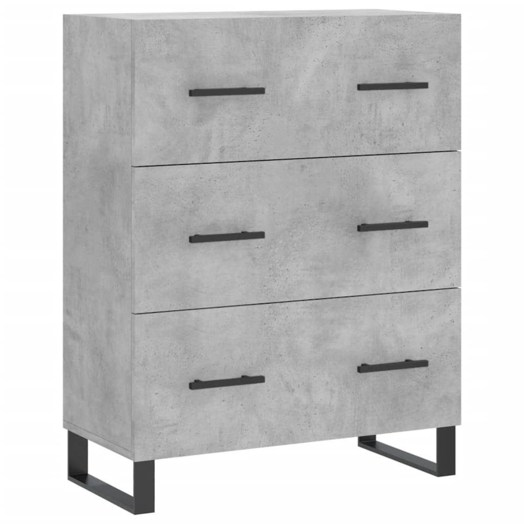 vidaXL Credenza Grigio Cemento 69,5x34x180 cm in Legno Multistrato