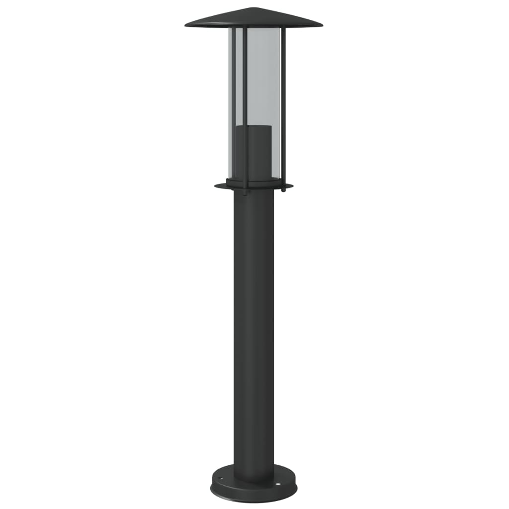 vidaXL Lampada da Terra per Esterni Nera 60 cm in Acciaio Inox