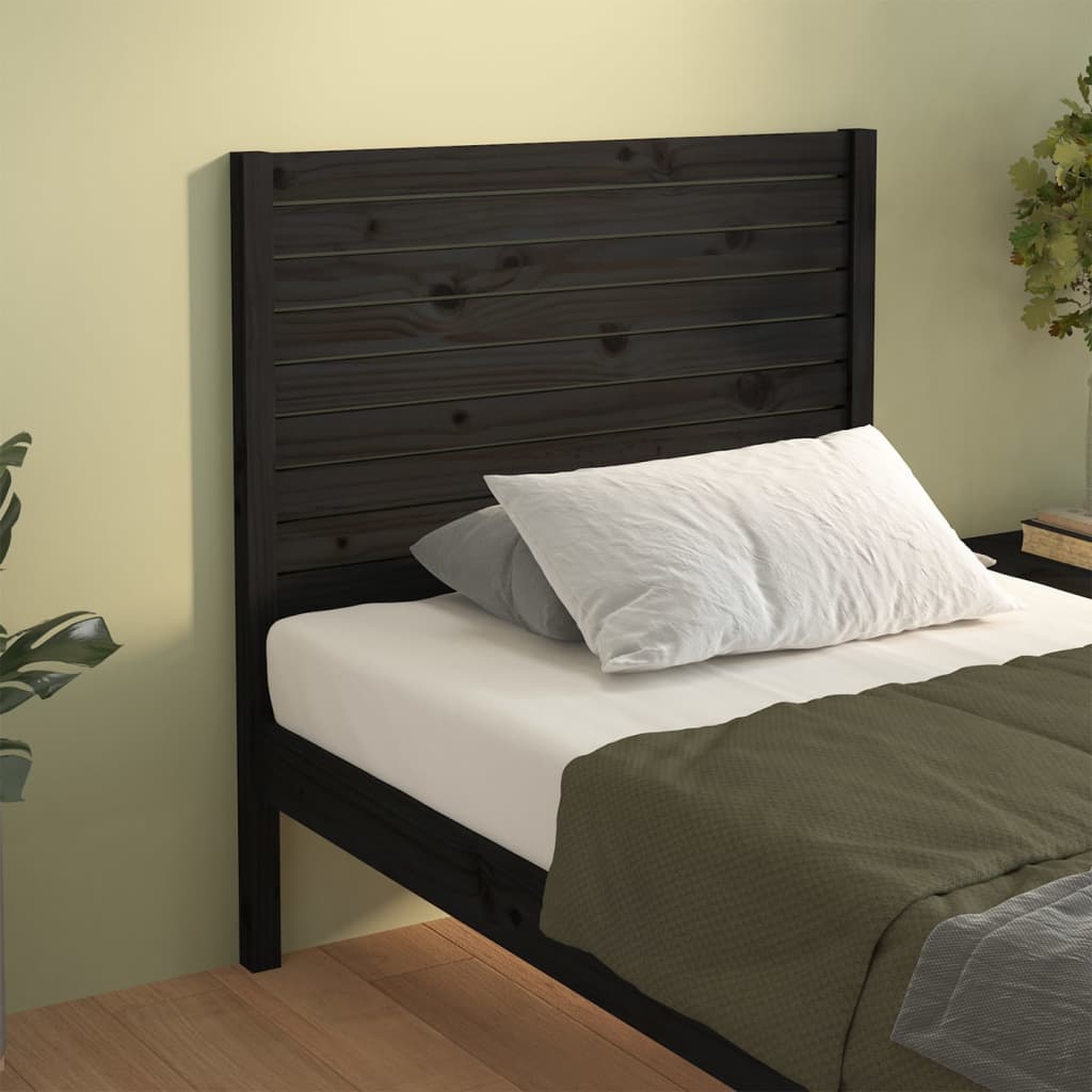 vidaXL Testiera per Letto Nera 81x4x100 cm in Legno Massello di Pino