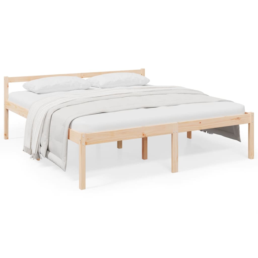 vidaXL Letto per Anziani 180x200 cm Super King Legno Massello di Pino