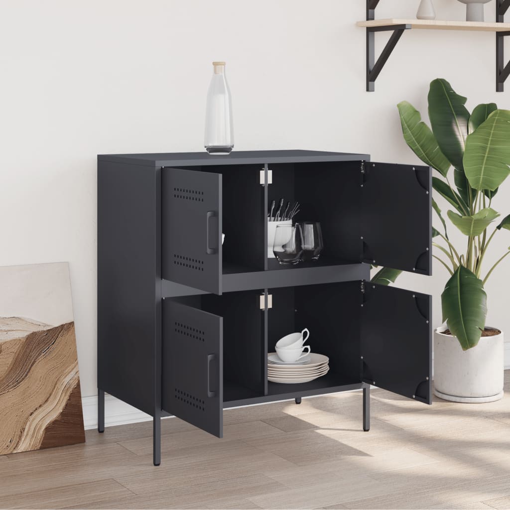 vidaXL Credenza Antracite 68x39x79 cm in Acciaio