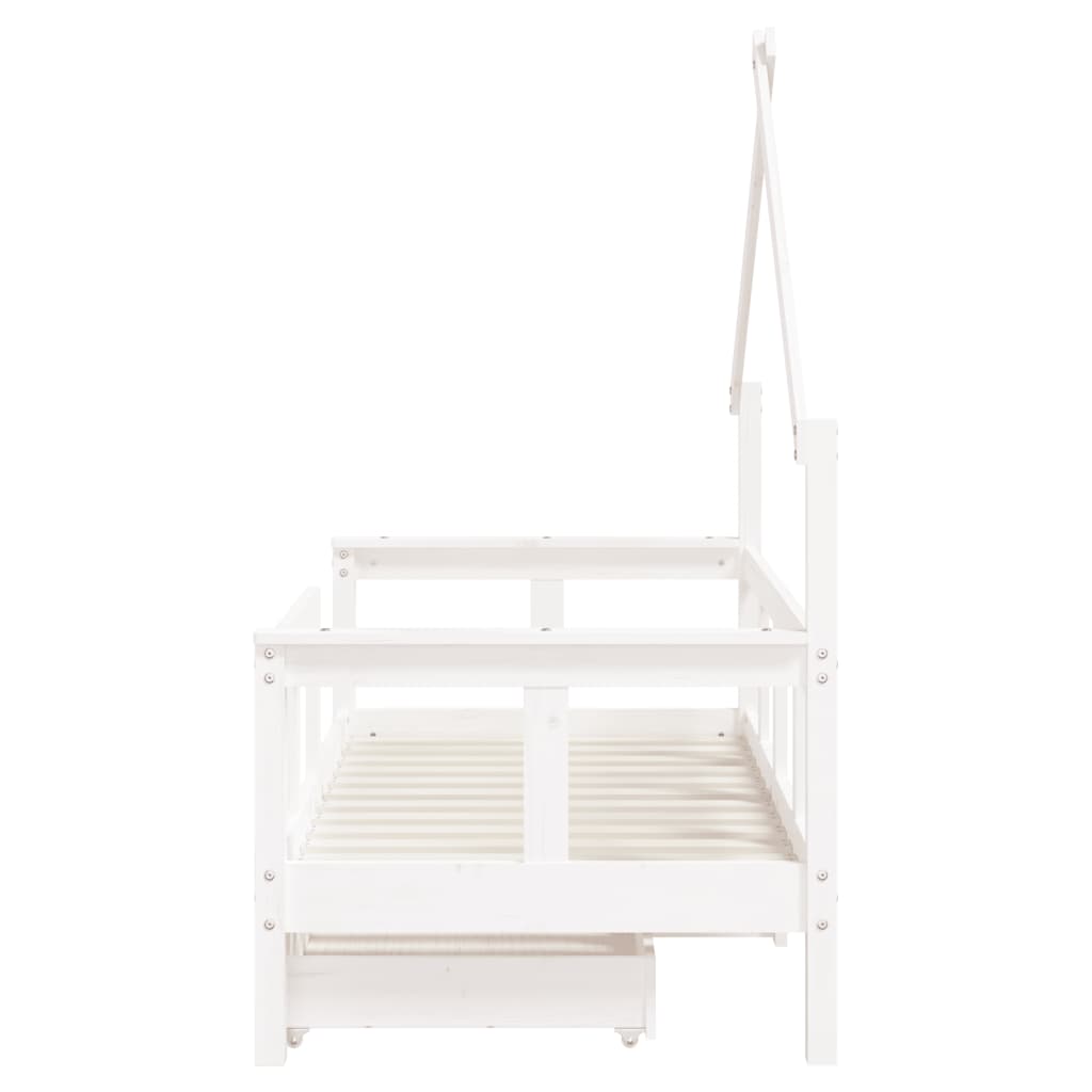 vidaXL Giroletto Bambini con Cassetti Bianco 70x140cm Massello di Pino