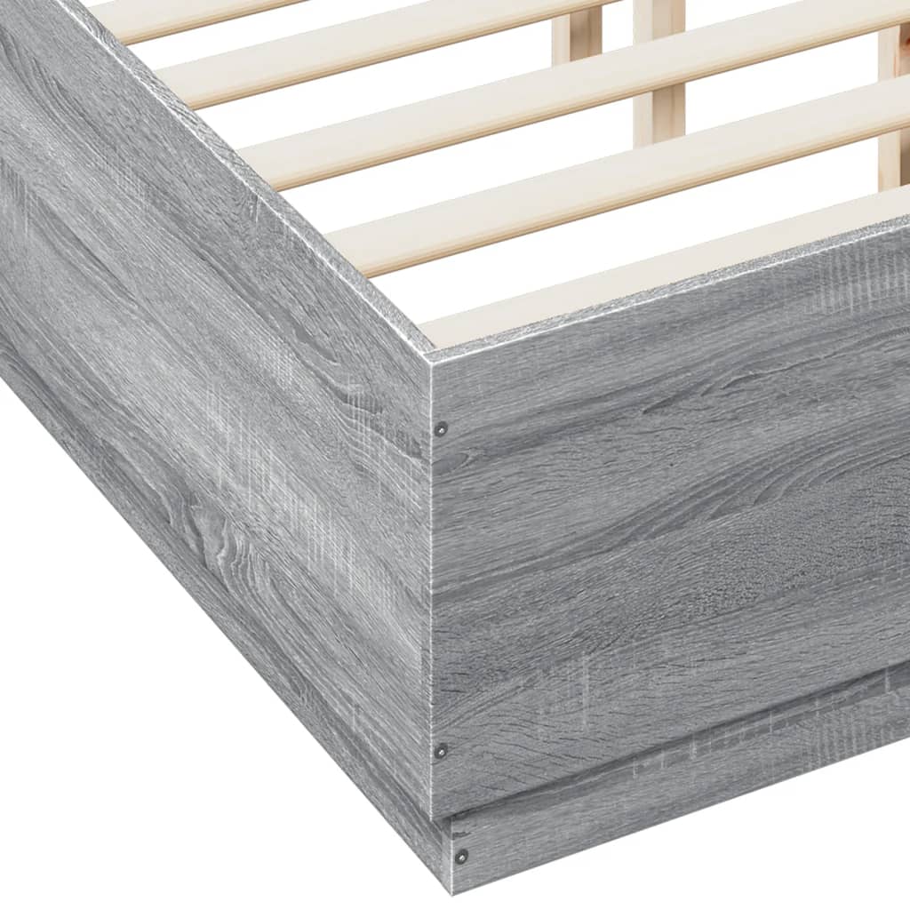 vidaXL Giroletto Luci LED Grigio Sonoma 120x190 cm Legno Multistrato