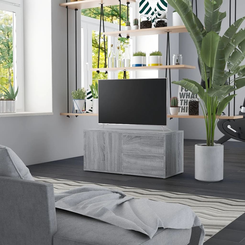 vidaXL Mobile Porta TV Grigio Sonoma 80x34x36 cm in Legno Multistrato