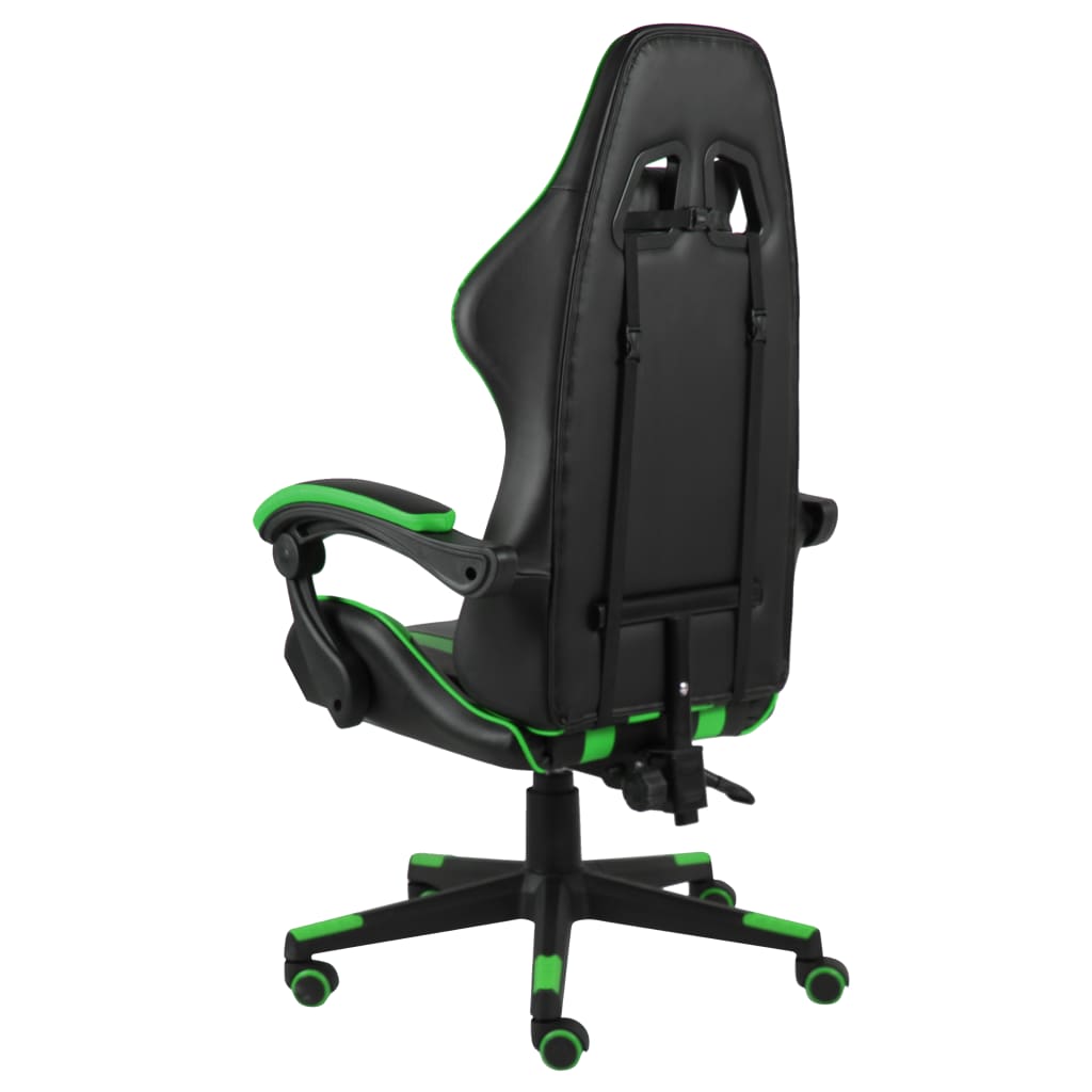 vidaXL Sedia da Gaming Nero e Verde in Similpelle