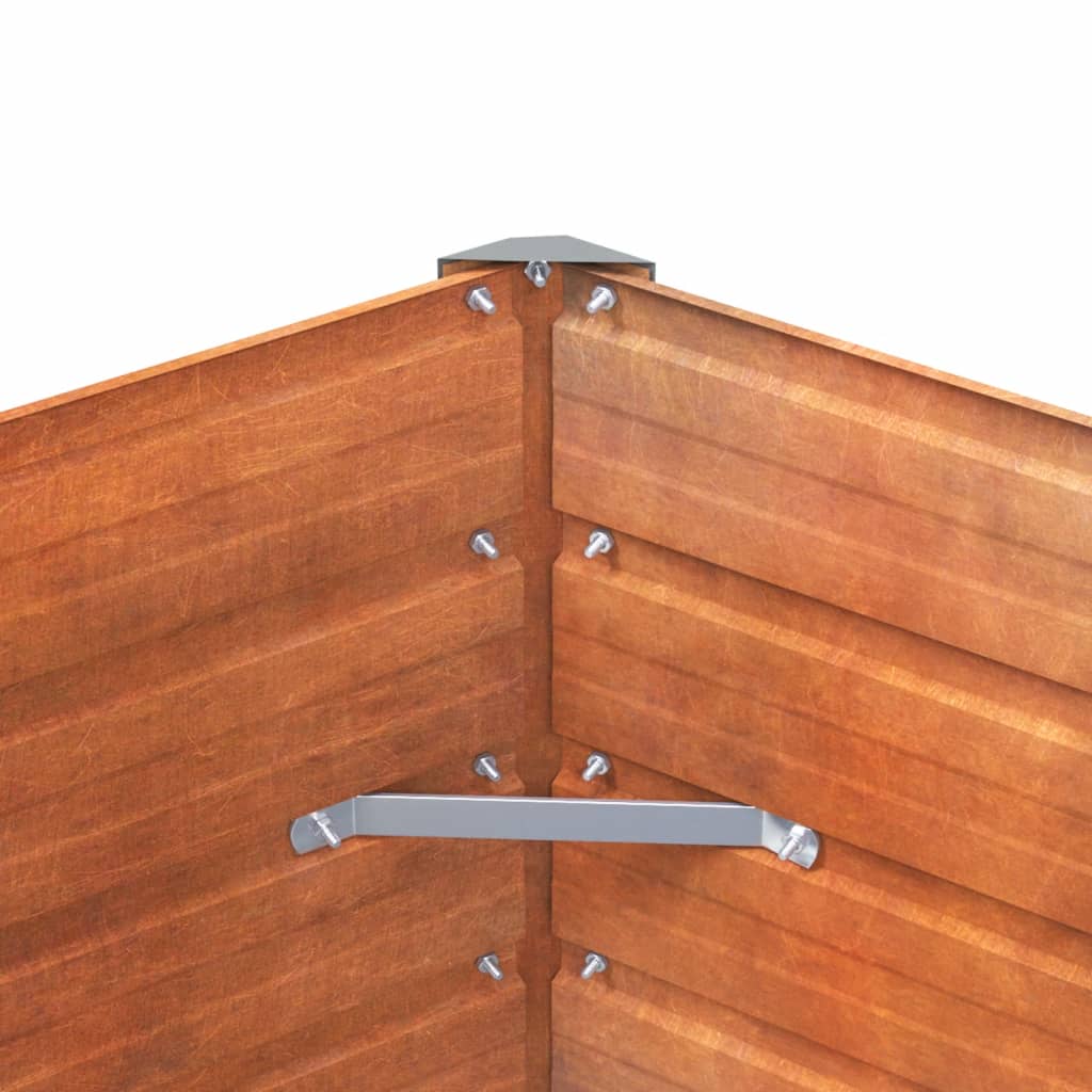 vidaXL Letto Rialzato da Giardino Ruggine 100x40x45 cm Acciaio Corten