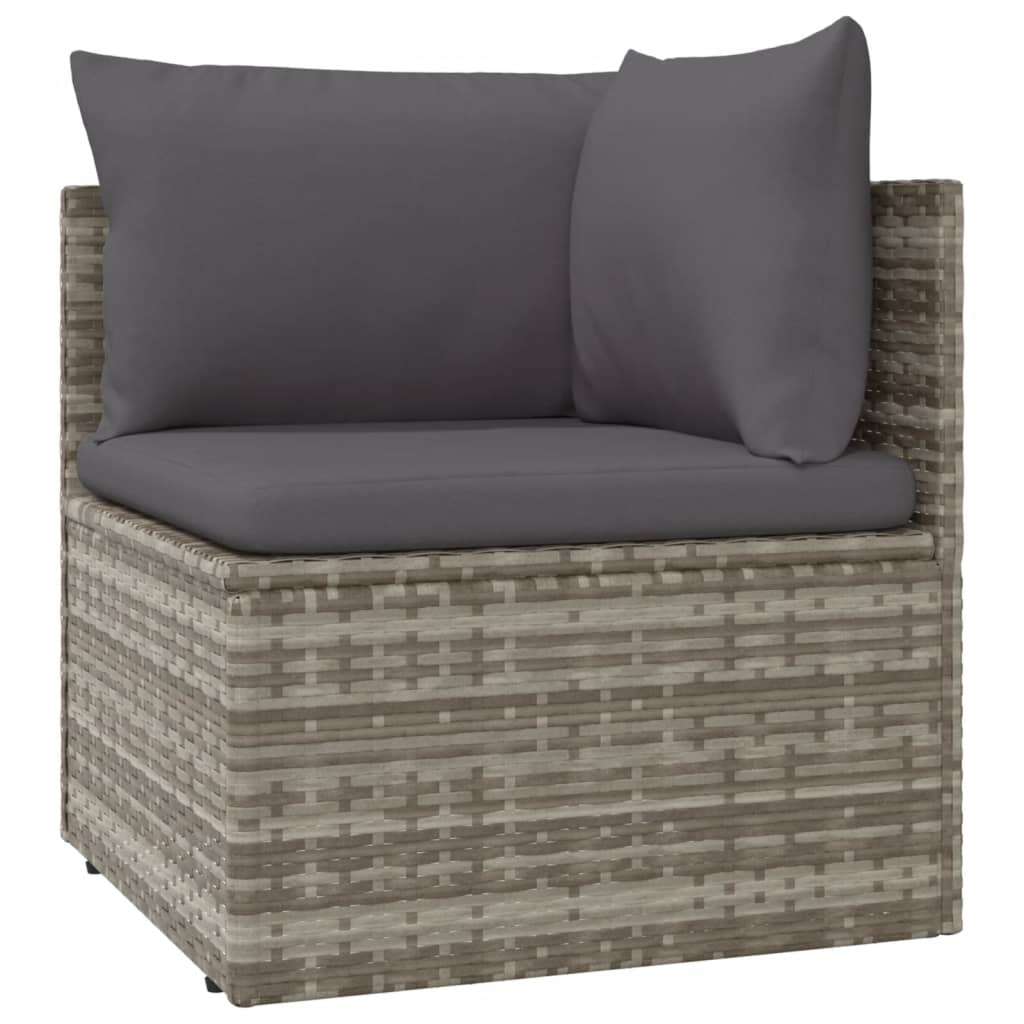 vidaXL Set Divani da Giardino 6 pz con Cuscini in Polyrattan Grigio