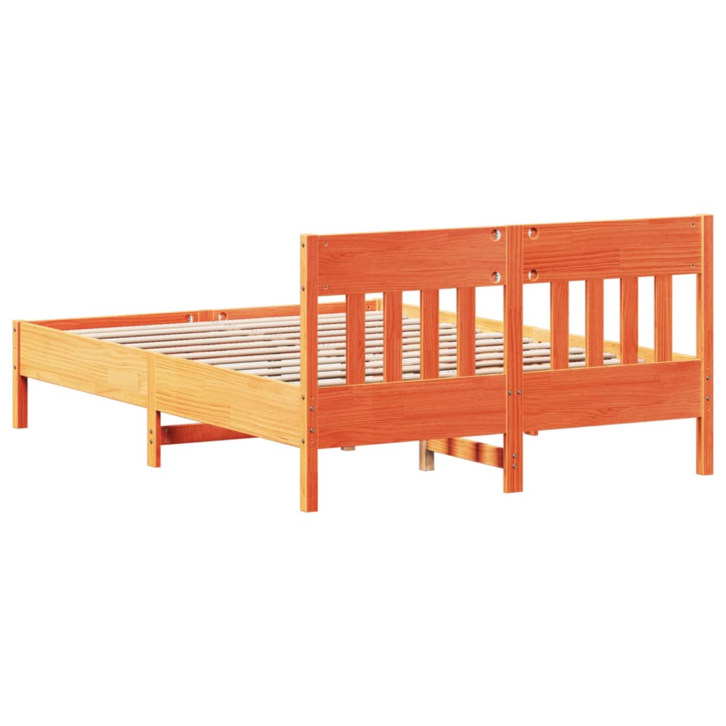 vidaXL Letto senza Materasso Marrone Cera 140x190 cm in Legno di Pino