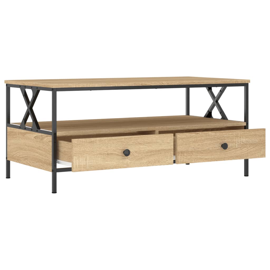 vidaXL Tavolino da Salotto Rovere Sonoma 100x51x45cm Legno Multistrato