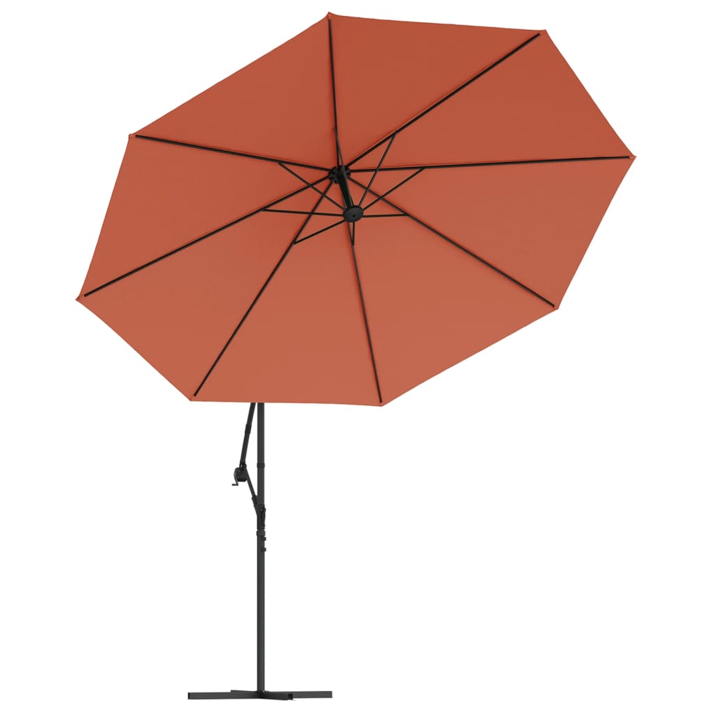 vidaXL Ombrellone a Sbalzo Palo in Alluminio 350 cm Terracotta