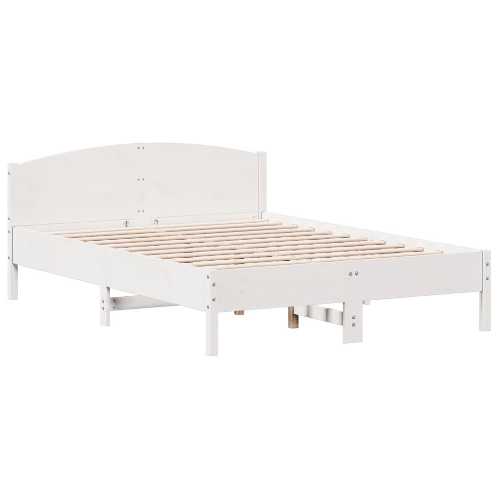 vidaXL Letto senza Materasso Bianco 140x200 cm Legno Massello di Pino