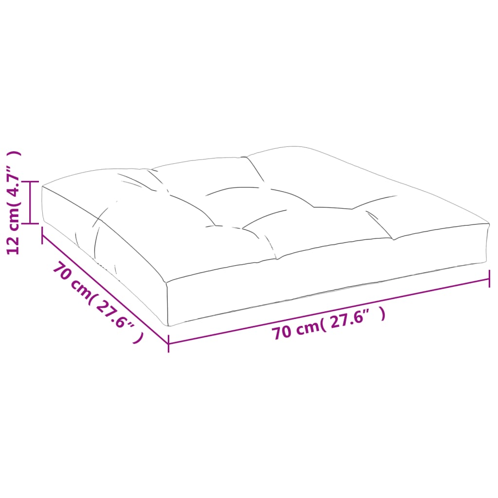 vidaXL Cuscino per Pallet Turchese 70x70x12 cm Tessuto