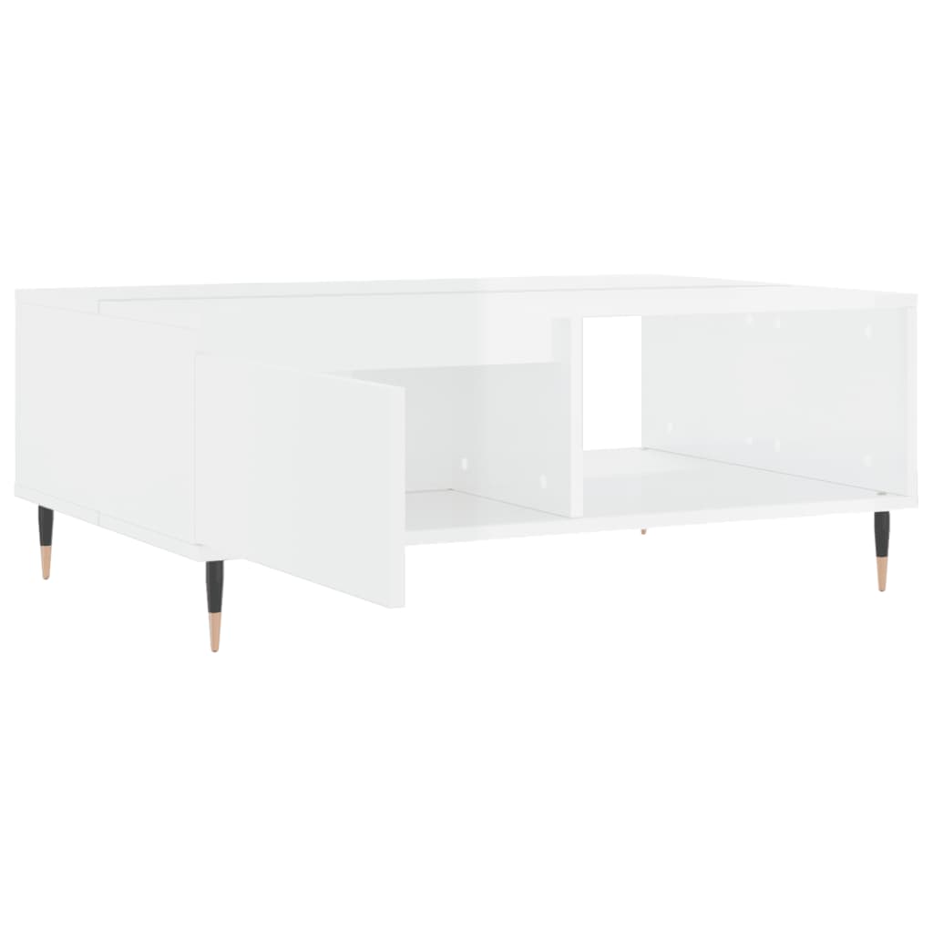 vidaXL Tavolino Salotto Bianco Lucido 90x60x35 cm in Legno Multistrato